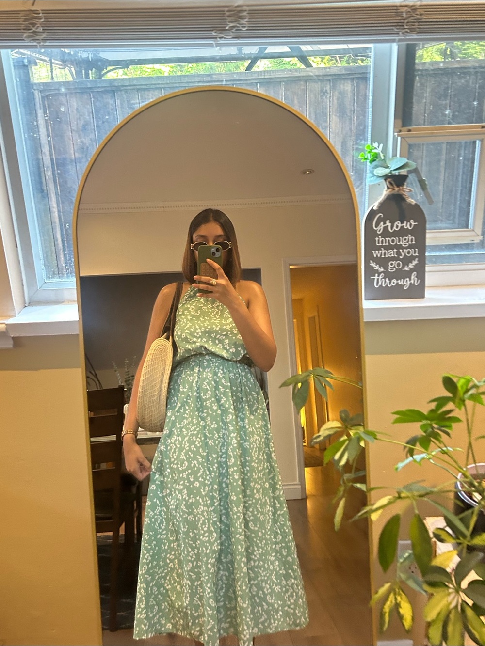 SHEIN Mint Green Floral Maxi Dress